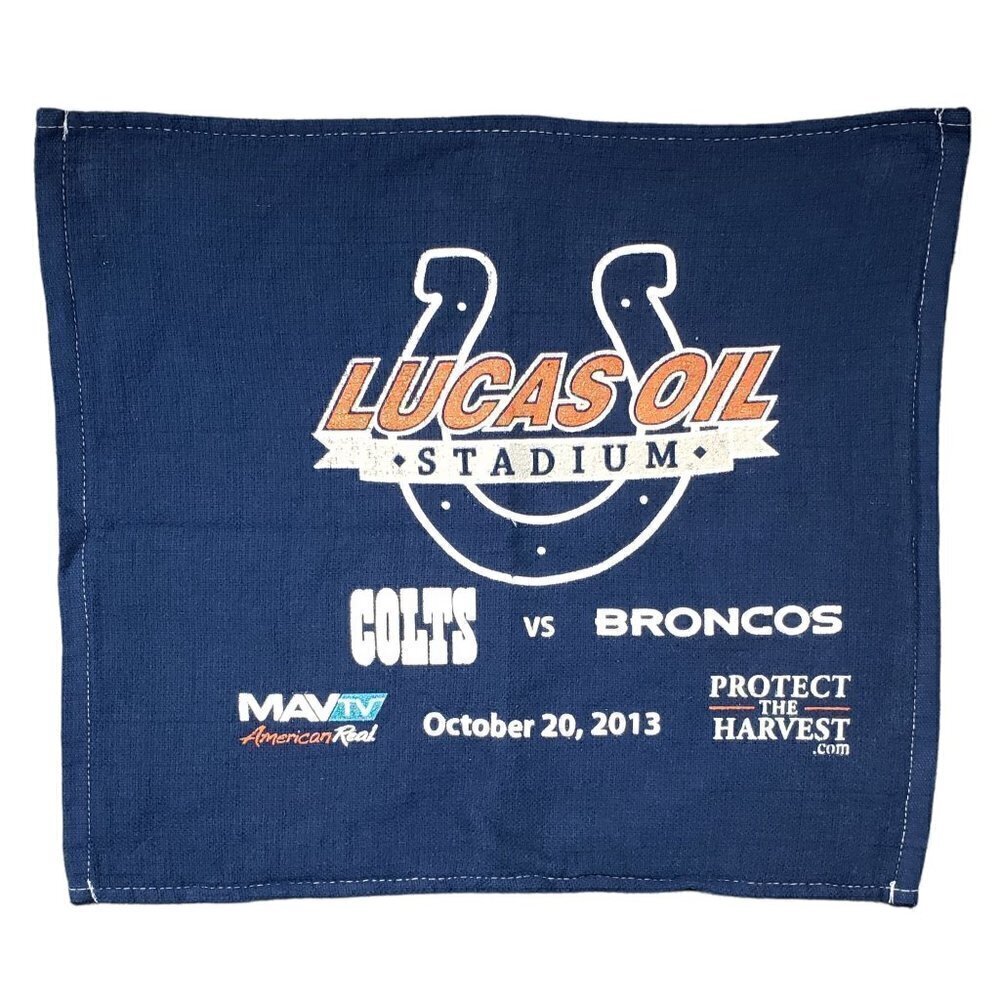 Lucas Oil Stadium NFL Game Day Towel Rag Colts VS‎ Broncos Oct 20 2013 Football